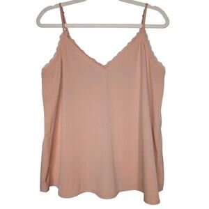 Abercrombie & Fitch Vintage Y2K Lace Trim Coquette Prairie Camisole Blush Pink M